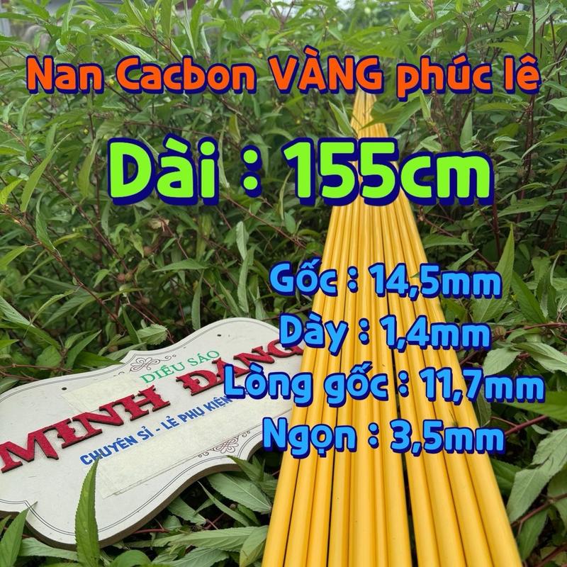 nan Cacbon VÀNG VÍP dài 138cm - 153cm - 155cm - 163cm -165cm - 180cm làm diều - làm cần câu