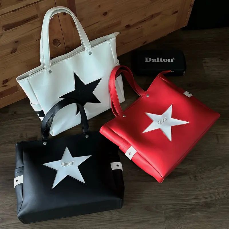 Túi TOTE DA star unisex Slyour Bag, chất liệu da pu, vừa lap 16inch ( V3 ) khóa kéo Nam Nữ Hình Chữ Nhật tui  deovai cloud  tote bag Nhung  có thể mở rộng hàn quốc (SV3) 0