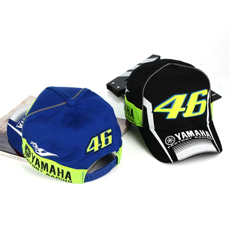 Mũ đua Yamaha, VR-46, Mũ lưỡi trai đầu máy đua xe thể thao, Thiết kế hai mặt, 46 bánh xe trắng thấp hơn Đội Đầu Phụ Kiện