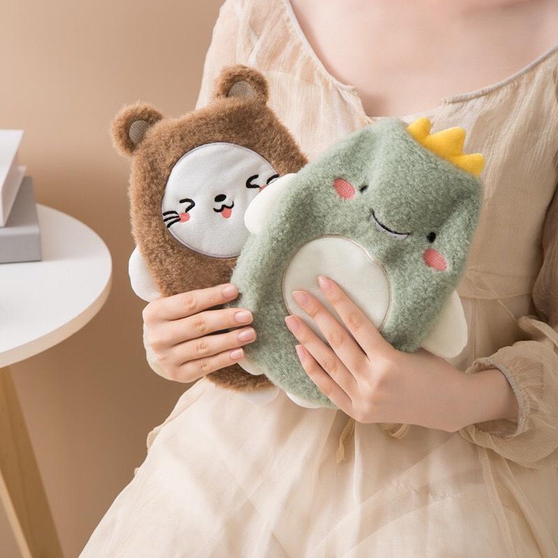 Túi chườm đau bụng kinh, chườm nóng lạnh không cần cắm điện HL073 - túi chườm đa năng hiệu quả quà tặng bạn gái vải lông mịn giữ ấm cơ thể Đựng Nước Giữ Nhiệt túi chườm gấu 4