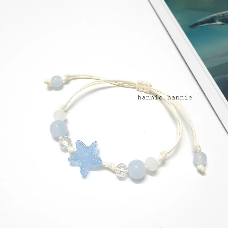 Starfish - Vòng tay dây sáp sao biển (Trắng/Đen/Đỏ/Cam/Vàng/Xanh lá/Xanh biển/Tím) 3