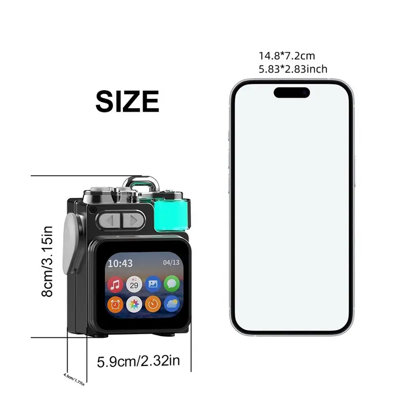 Mini BT Speaker, 1 Count USB Rechargeable Speaker with Touch Control LCD Screen, Portable Speaker for Smartphone, Tablet, Laptop, PC 1