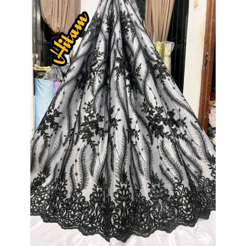 {Harga 0,5m} Tile Bordir Tebal Bahan kebaya meteran 0