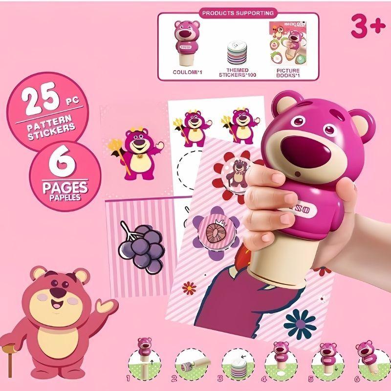 Đồ Chơi Con Dấu Dán nhãn Hình Kuromi, Gấu Dâu Dễ Thương Và 100 Miếng Dán Cho Bé Thoả Sức Sáng Tạo 1