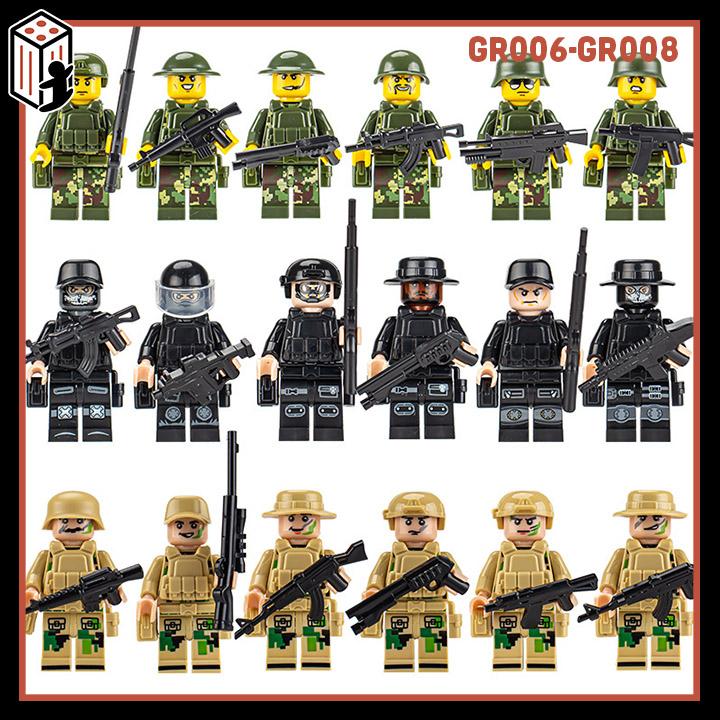 Mô hình Đồ chơi Lính Quân đội Lắp ráp Lính thế chiên GR006-GR008