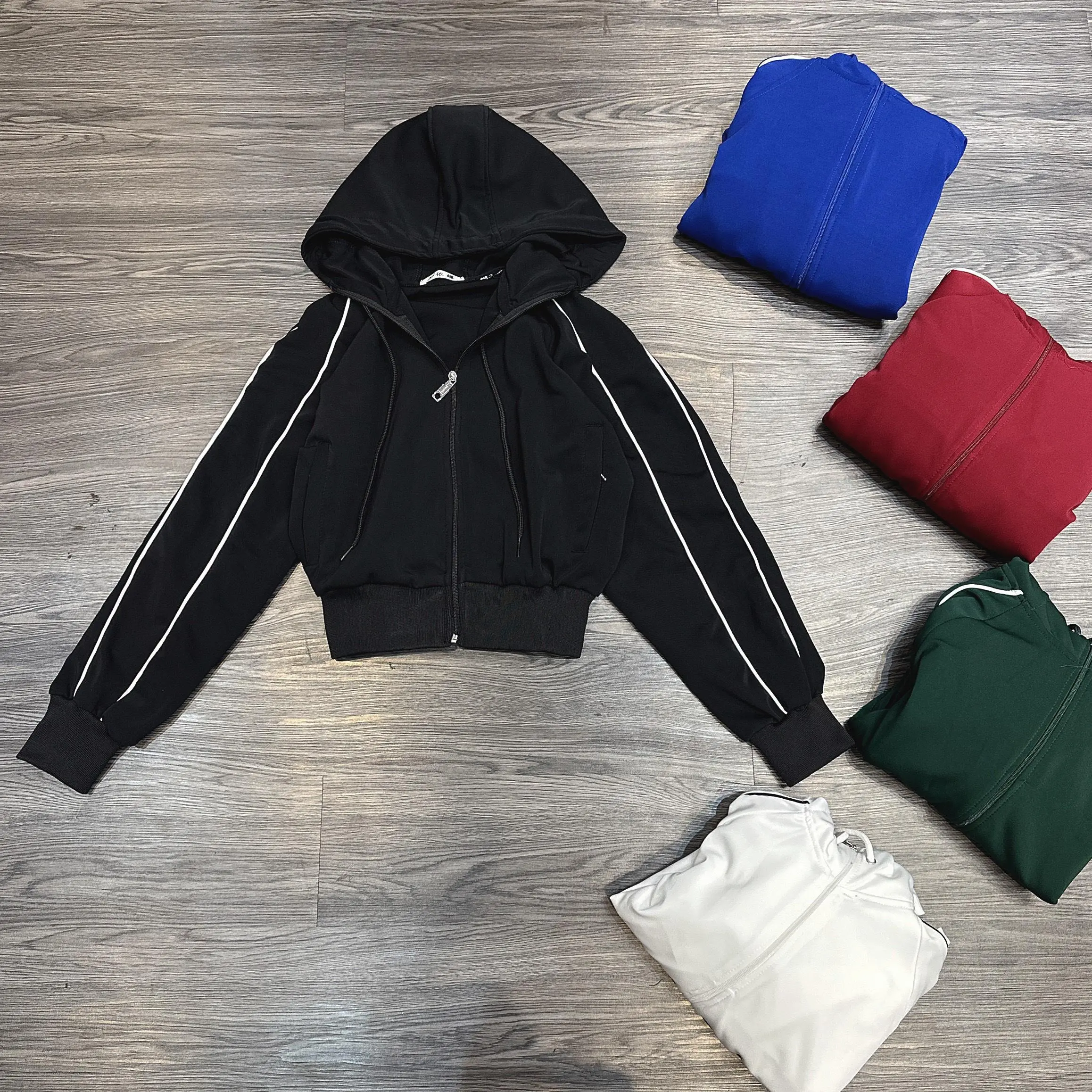 ÁO KHOÁC CÓ MỦ chất umi fom thể thao_A 2405_chân ngắn BTQ2   Nữ Jacket