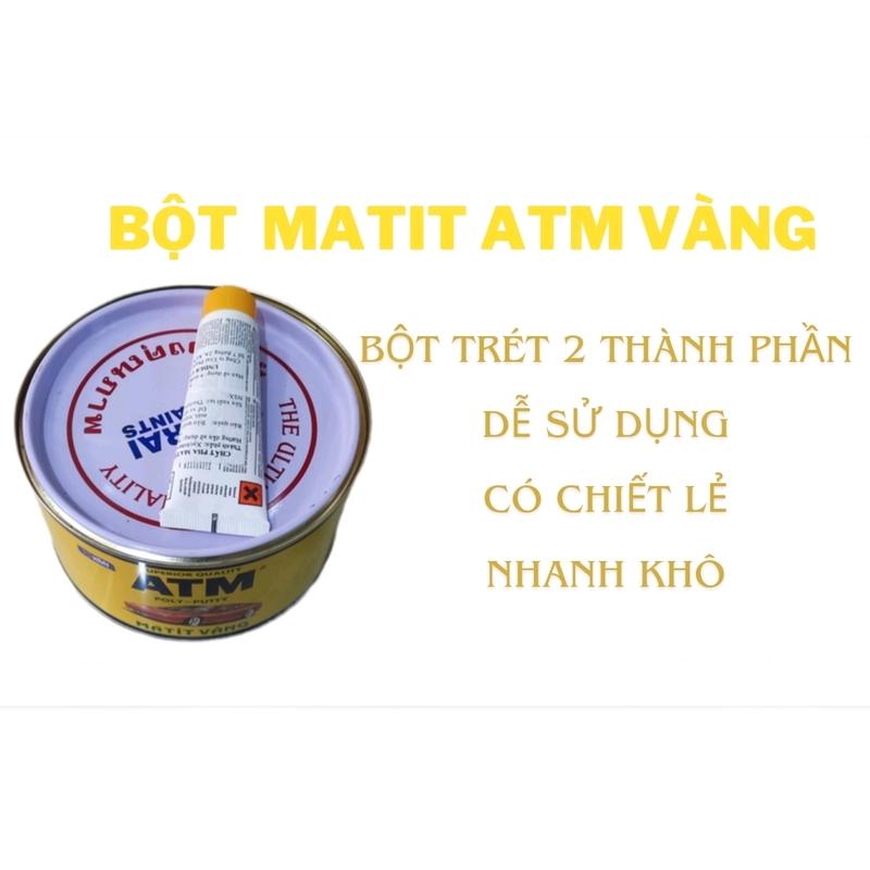 Bột trét bột matit đa năng atm vàng 2 thành phần có triết lẻ 100g 200g 1000g có cứng