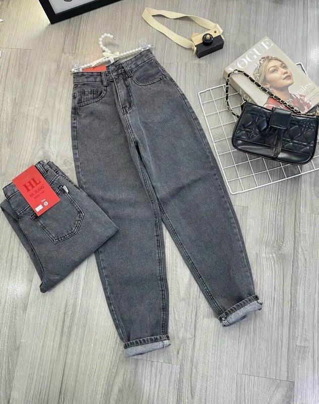 Quần jean Baggy trơn cạp cao thời trang.chất vải bò dày mềm cao cấp không co giãn Có Túi 0