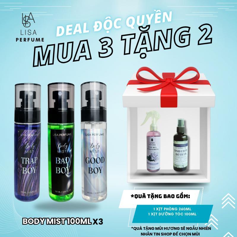 Body Mist ,Nước hoa , Xịt Miệng {Mua 3 Tặng 2} Xịt Thơm Phòng , Xịt Thơm Quần Áo Mùi Thơm nhẹ nhàng, Lưu Hương lâu Chính Hãng Lisaperfume. 1