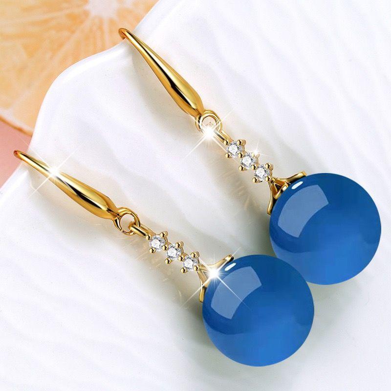 Product Introduction of Hoa Tai Bạc, Thiết Kế Thanh Lịch, Dành Cho Phụ Nữ, Chalcedony Và Mã Não Xanh, Bán Chạy Trên Internet, Hoa Tai Dài Ngọc Lục Bảo Mới, Hoa Tai Chống Trang Sức 25