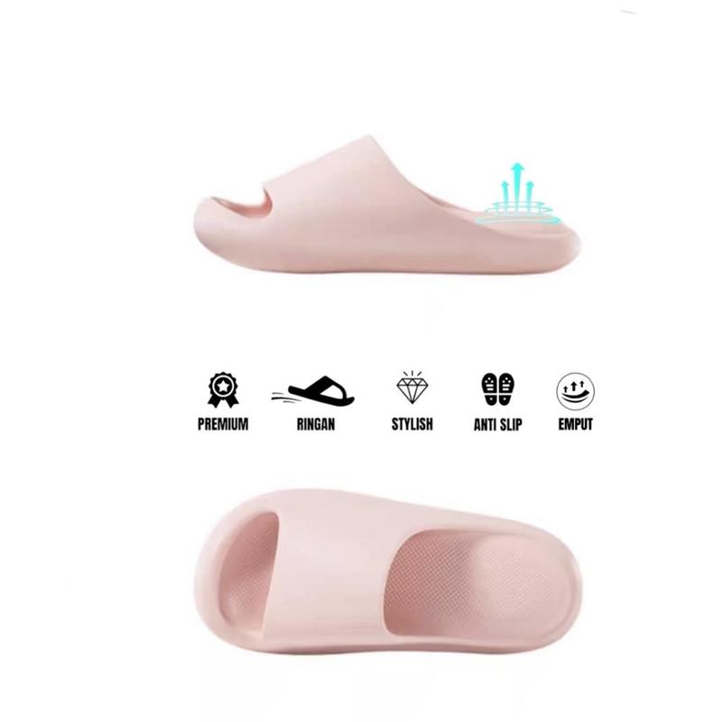 QH NEW Sandal Premium Wanita Pria New Cat Claw Sendal EVA Lembut NO.1 Sandal Rumah Cewek Dan Cowok Sendal Keluarga Shoes Putih 1