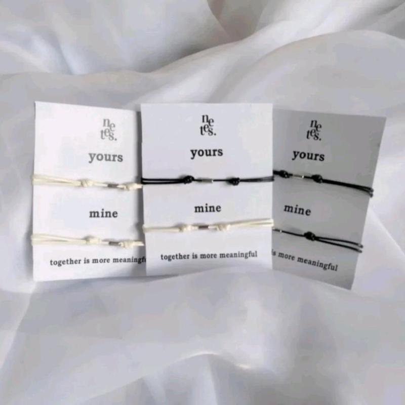 Termuraaahhh Sepasang gelang Tabung minimalis Mine Yours//Gelang Couple anti Air Simpel Dan Elegan//Gelang tangan couple//Gelang pertemanan//Gelang tali 1