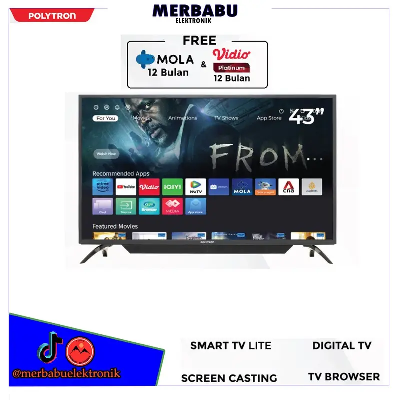POLYTRON SMART LITE DIGITAL TV 43″ PLD 43CV1569 0