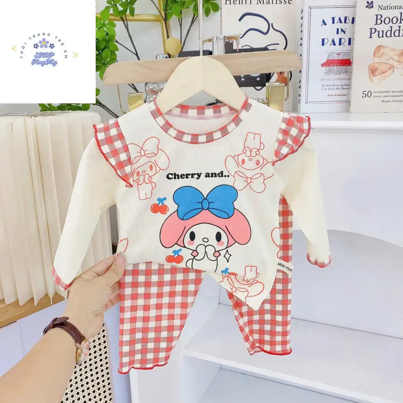 [MS7] Bộ  Dài Tay Thun Tăm Cánh Tiên + Com Bo giá hời Cho Bé Gái Phối Quần nhiều họa tiết  Dễ Thương Cho Bé Gá từ 5-16kg ,mềm mại,thông thoáng. 7