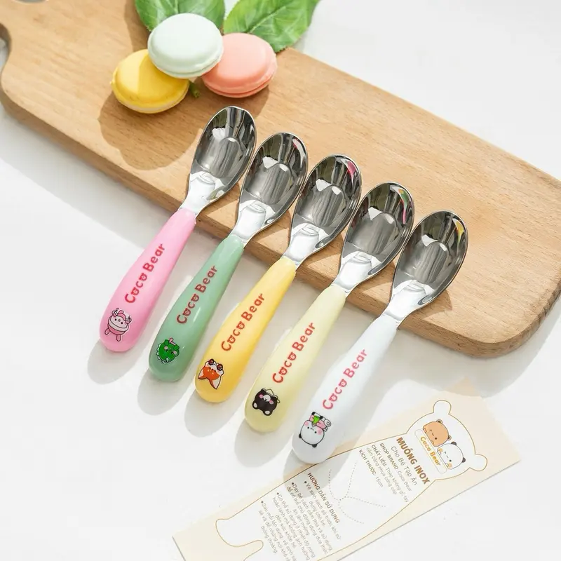 Thìa ăn dặm inox SUS 316L Cocobear Voi Cho Bé 0
