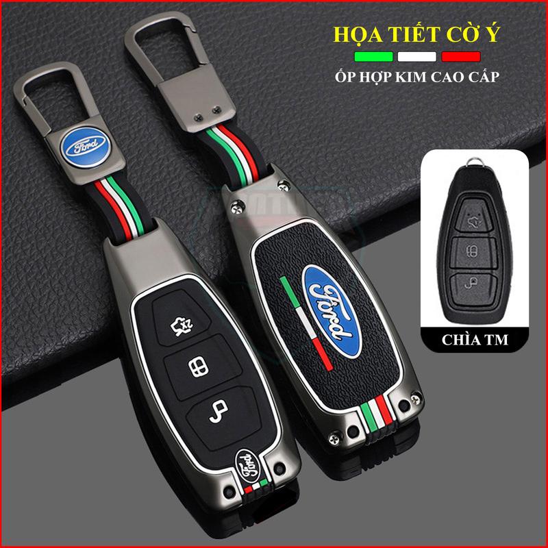  Ốp Chìa Khóa Xe Ford Focus Ecosport Fiesta Bản Chìa Khóa Thông Minh Hợp Kim Cao Cấp Họa Tiết CỜ Ý Lịch Lãm 