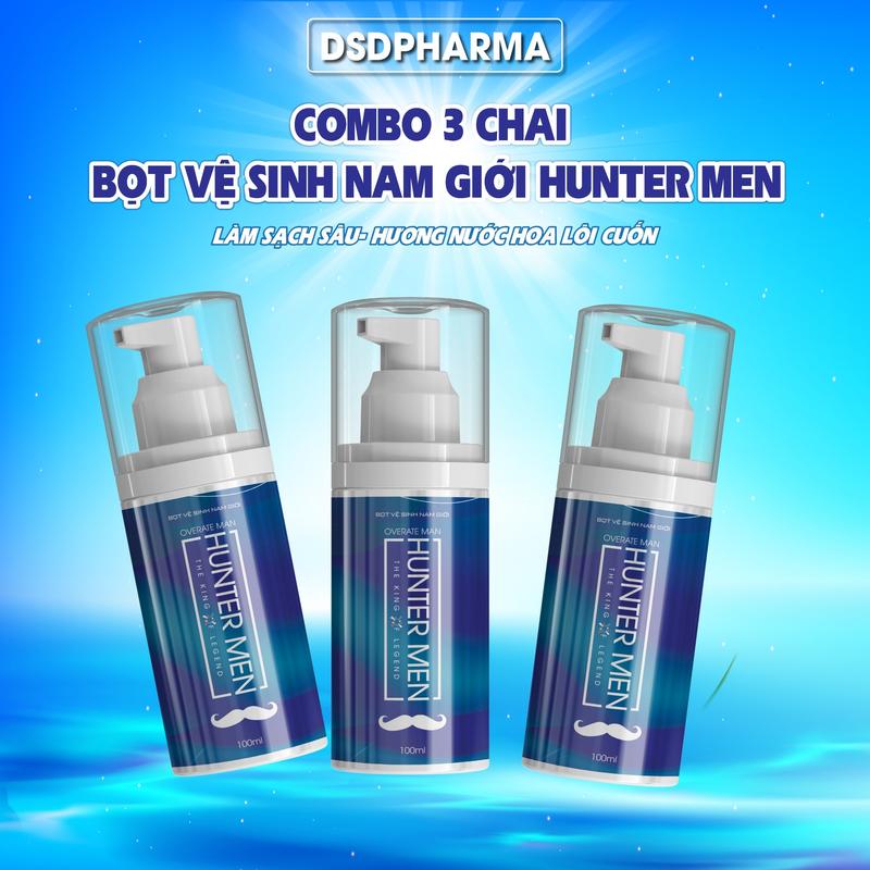 COMBO 3 Chai Bọt vệ sinh nam giới Hunter Men - Hỗ trợ làm sạch sâu hương thơm nước hoa lôi cuốn | chai 100ml Dưỡng Thể