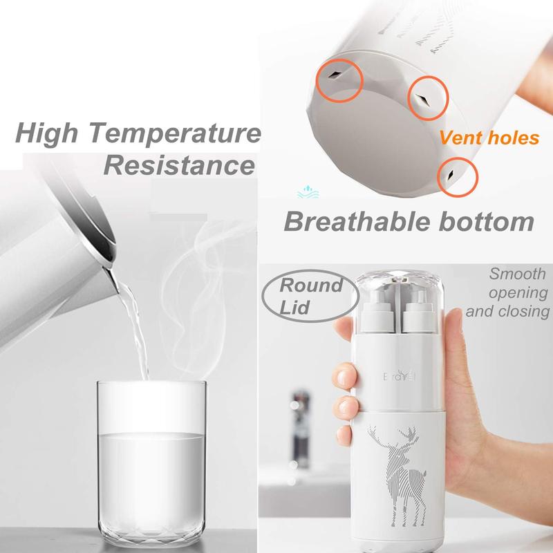 Cốc du lịch đựng bàn chải đánh răng, kem đánh, sữa tắm dầu gội 5 trong 1 6