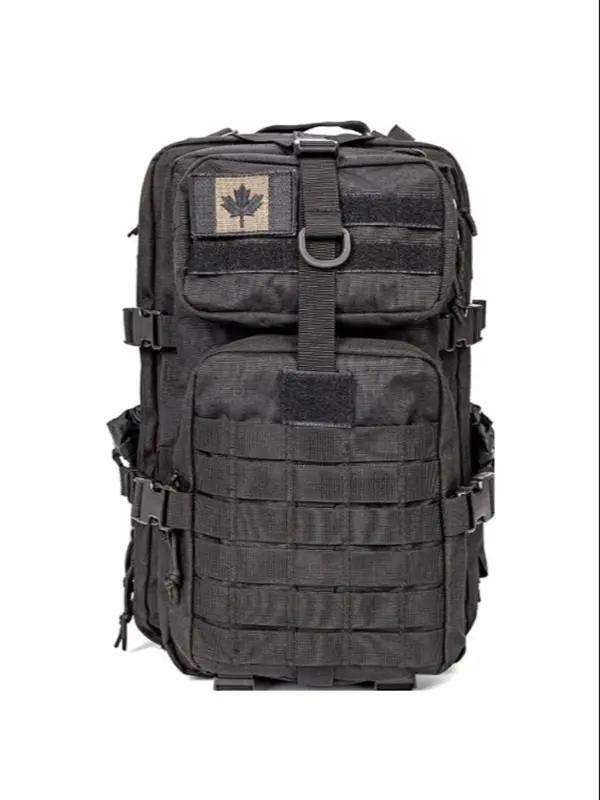 Unisex Casual Sportive Patched Design Backpack,  Minimalist Large Capacity Plain Color Release Buckle Design Backpack for Outdoor Sports 0
