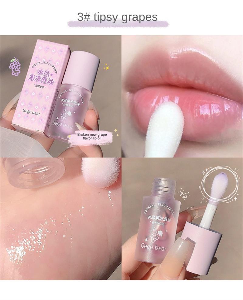 Product Introduction of Gege Bear Crystal Jelly Lip Oil Lip Care Lipstick And Lip Gloss Before Makeup Moisturizing And Nourishing Fruit Lipstick 28
