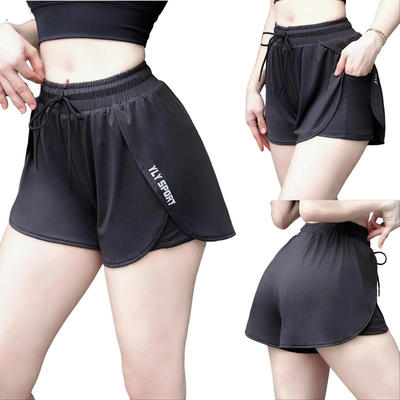 Quần đùi thể thao quần đùi nữ 2 lớp có quần bên trong YLYSPORT Q35 Trang Phục Tập Yoga