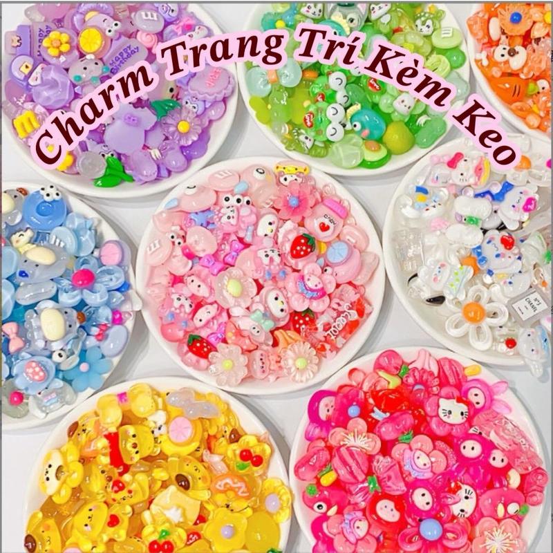 KÈM KEO DÁN Charm Gắn Nón Bảo Hiểm Phụ Kiện Charm Trang Trí gắn dép Điện Thoại Theo Tone Màu Có Kèm Keo Dán CUTE SHOP