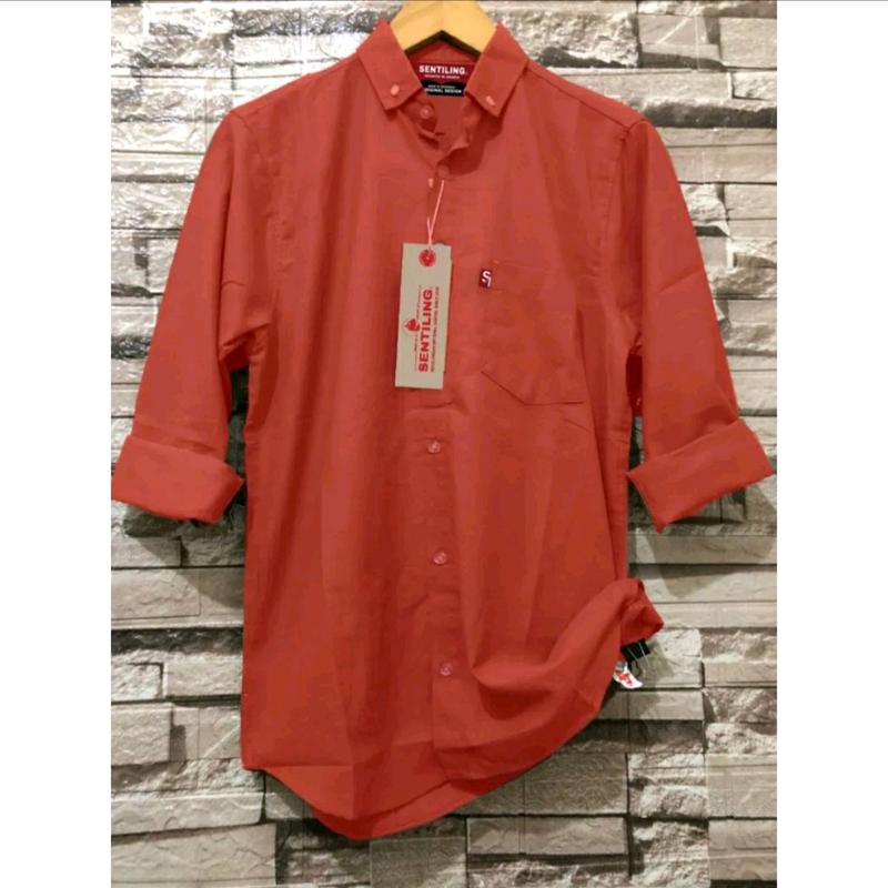 TERUWUKKK KEMEJA POLOS PANJANG PRIA KASUAL Slim-fitting M L Xl Navy Pink Maroon Santai Grey 7