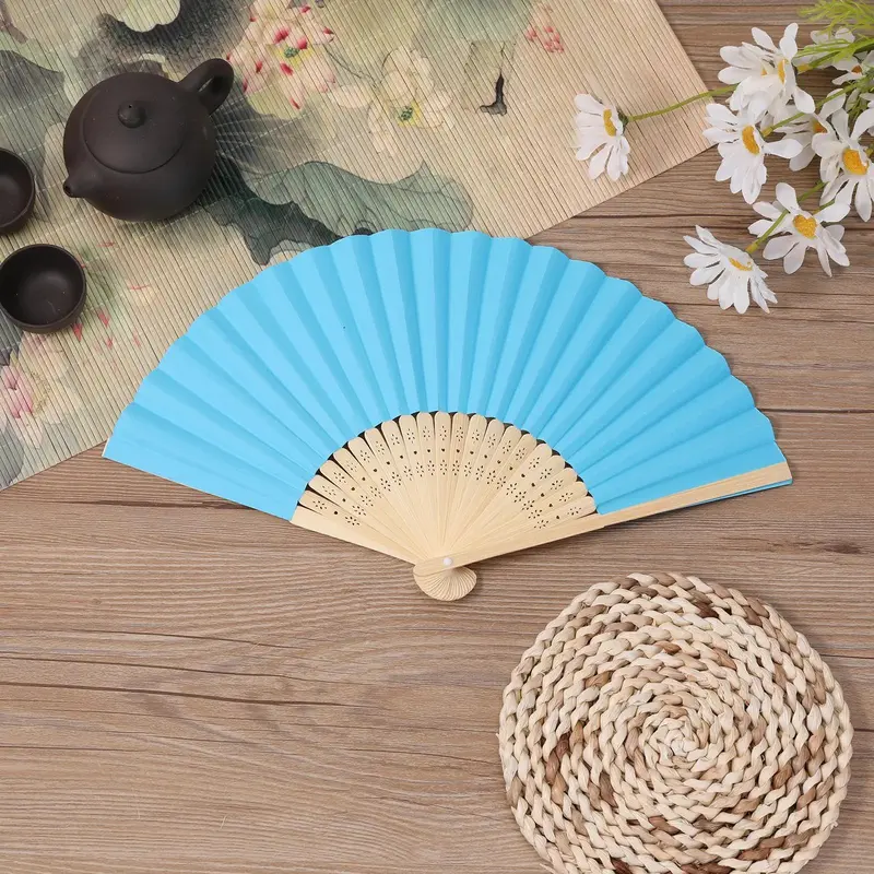 Hollow Out Design Bamboo Fan, 1 Count Portable Pink Folding Hand Fan, Decoration for Home Wedding Party, Mini Fan, Decorations Supplies, Decoration Items 8