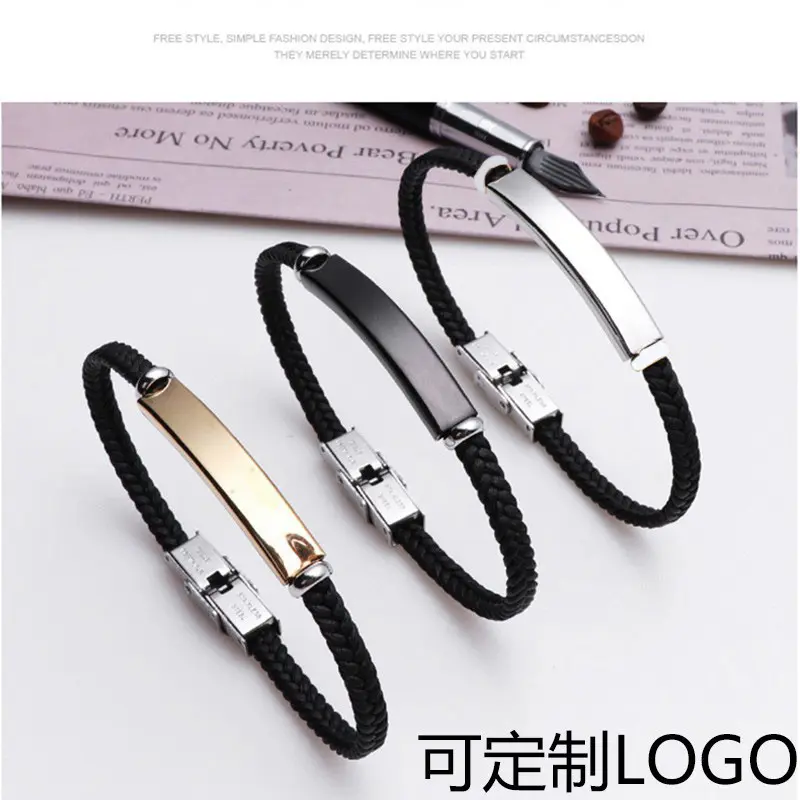 Vòng Tay Da Thép Titan Bện Dây Thời Trang Cá Tính Đơn Giản, Thích Hợp Cho Cặp Đôi, Bạn Gái Và Các Dịp Khác