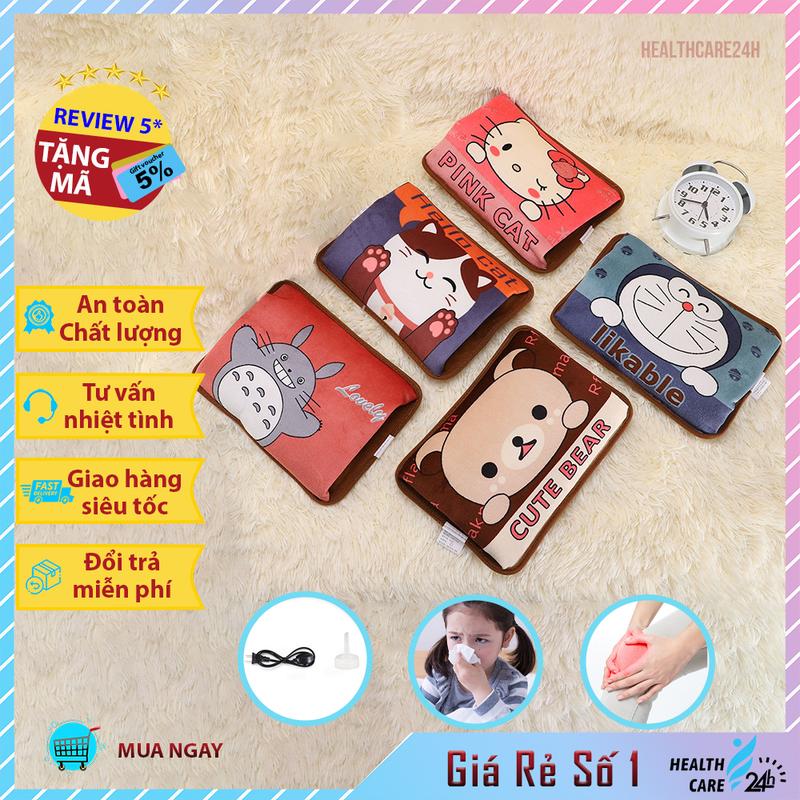 Túi sưởi chườm nóng lạnh sạc điện tự ngắt an toàn, giảm ê buốt, đau nhức chân tay, giảm đau bụng kinh Healthcare24h I005