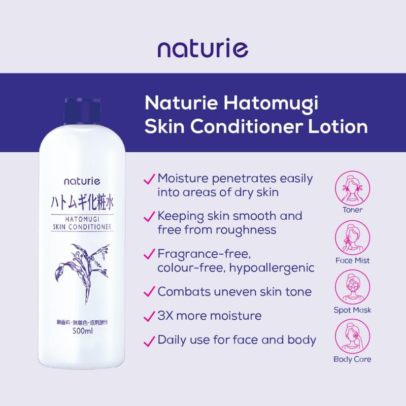Hatomugi Skin Conditioner 500ml Full Size Toner/Naturie - Hatomugi Skin Conditioning Gel 180g 3