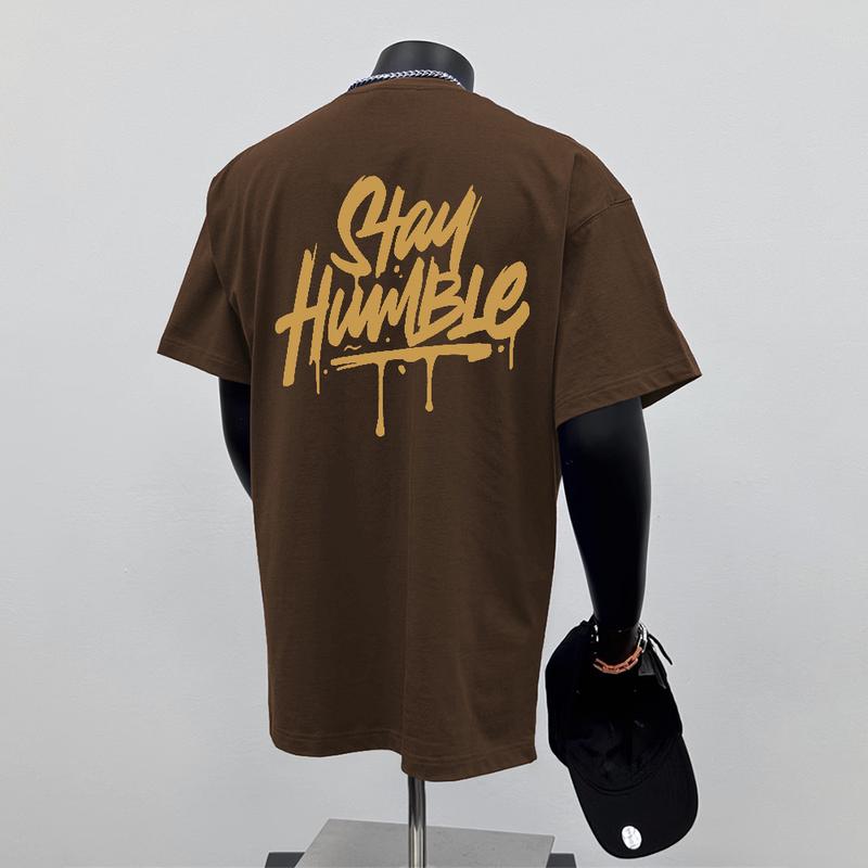 Áo Thun Nam ngắn Tay Thiết Kế Chữ Cái Đơn Giản, 100% Cotton, In Cổ Điển Áo Cổ Thuyền Unisex Menswear 7