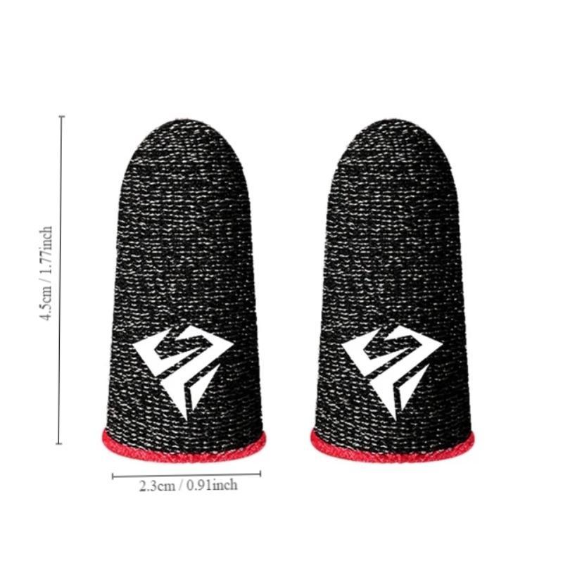 Breathable Gaming Finger Sleeve, 1 Pair Anti-sweat & Anti-slip Fingertip Cover, Universal Thumb Gloves for Mobile Game, Smartphone Gaming Accessories, Thumb Grip, Black 1