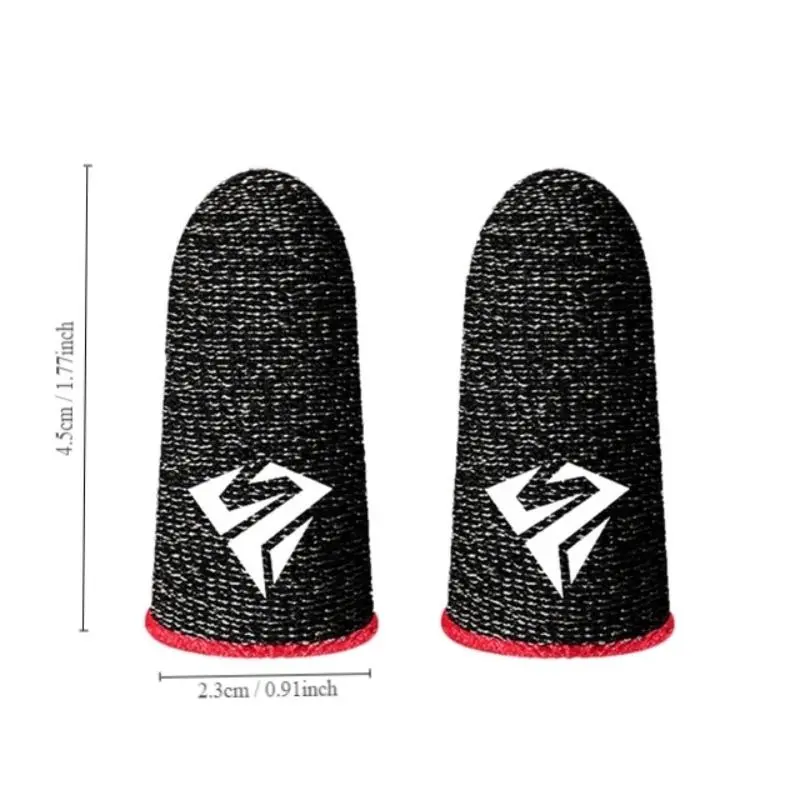 Breathable Gaming Finger Sleeve, 1 Pair Anti-sweat & Anti-slip Fingertip Cover, Universal Thumb Gloves for Mobile Game, Smartphone Gaming Accessories, Thumb Grip, Black 1