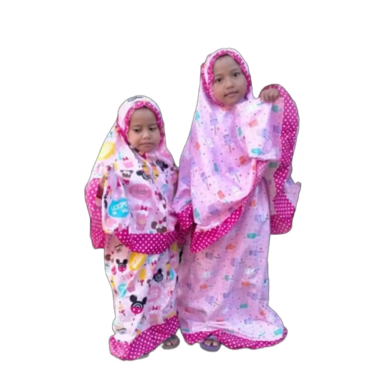 Mukenah Telekung Anak Perempuan Motif Karakter 1 2 3 4 5 6 Tahun