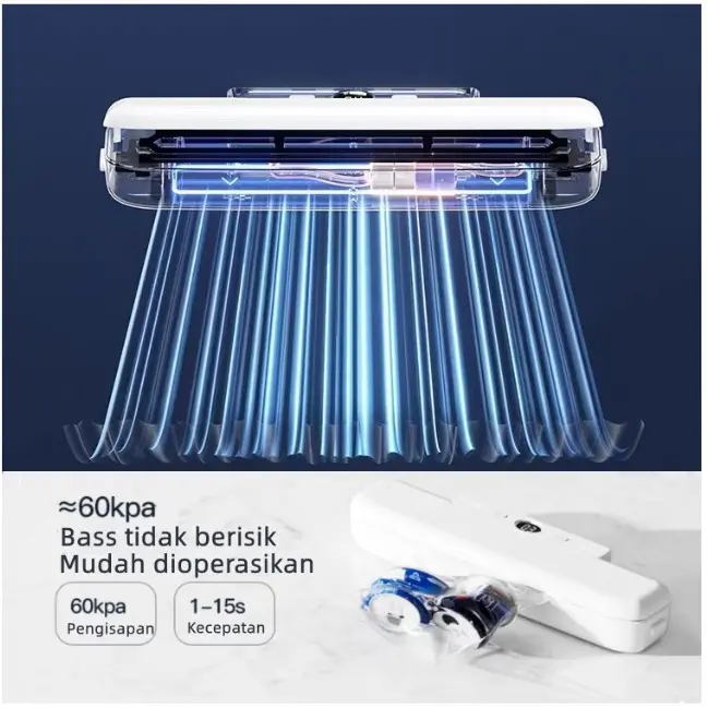 (BISA COD) UPUPIN Vacum sealer fresh cerdas makanan food packing machine mesin vacuum sealer makanan Plastic Listrik Vakum Putih 6