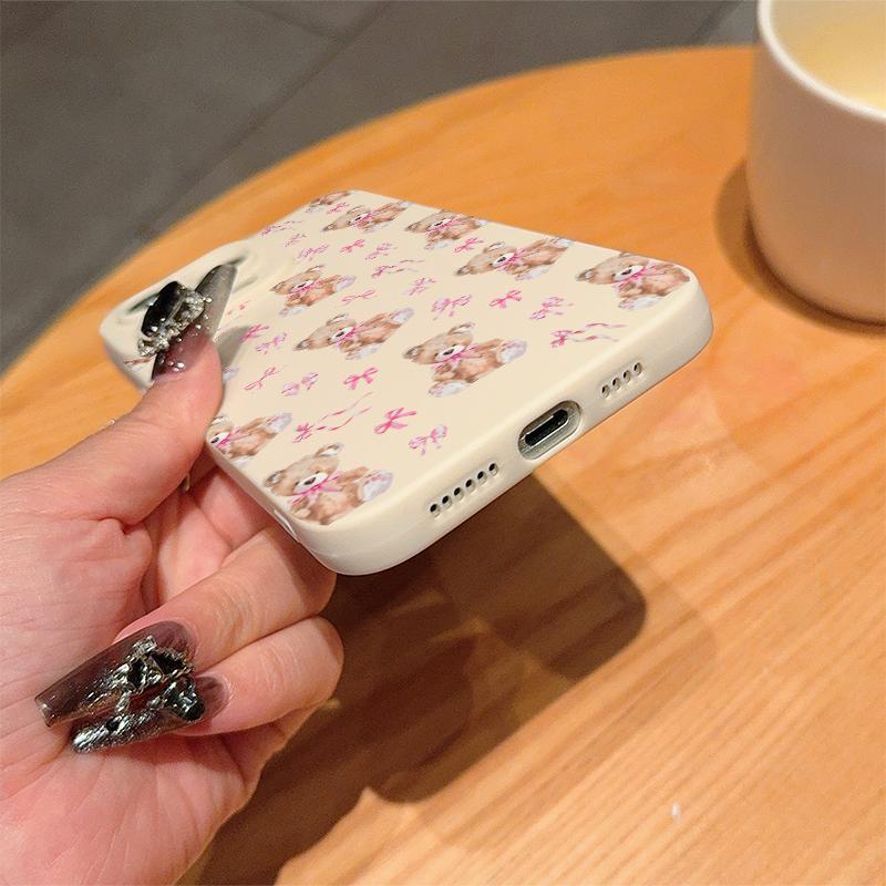 Product Introduction of Cute Bear Pattern Phone Case, Anti-drop Cellphone Protective Case, Total Protective Shockproof Mobile Phone Cover Compatible with iPhone 3