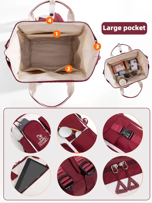Colorblock Large Capacity Backpack, Casual Zipper Backpack for Women & Men, Trendy Versatile High-quality Daily Commuting Bag 5