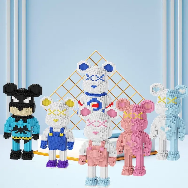 xếp hình Gấu Bearbrick cỡ lớn 30cm Đồ chơi Xếp hình lắp ráp mô hình cỡ lớn bear bricK có tặng búa 0