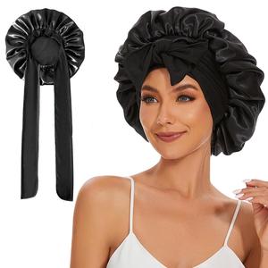 Gorro de satén, gorro de seda, 1 unidad/2 unidades/3 unidades ajustable para el cuidado del cabello durante la noche, gorro con banda elástica, gorro de noche para mujeres con cabello largo, rizado y en trenzas