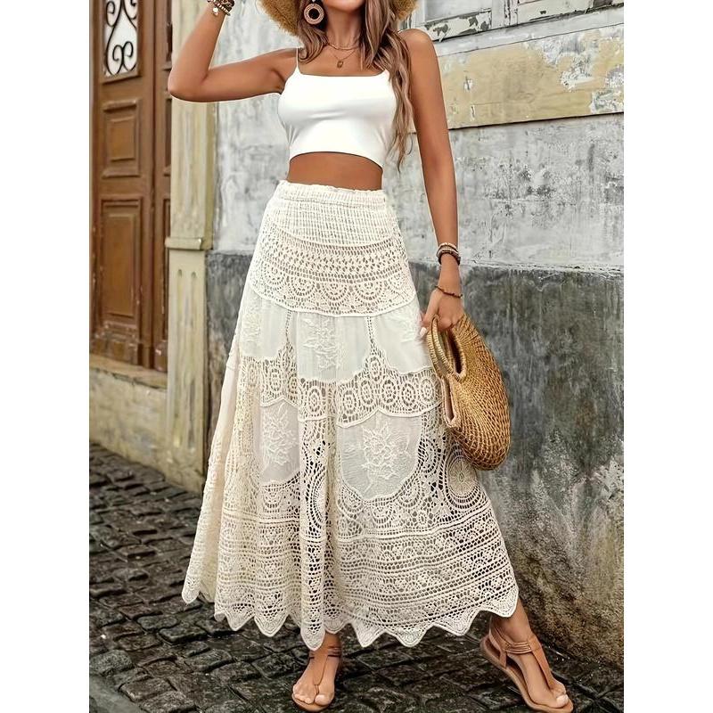 plain long skirt with crop top