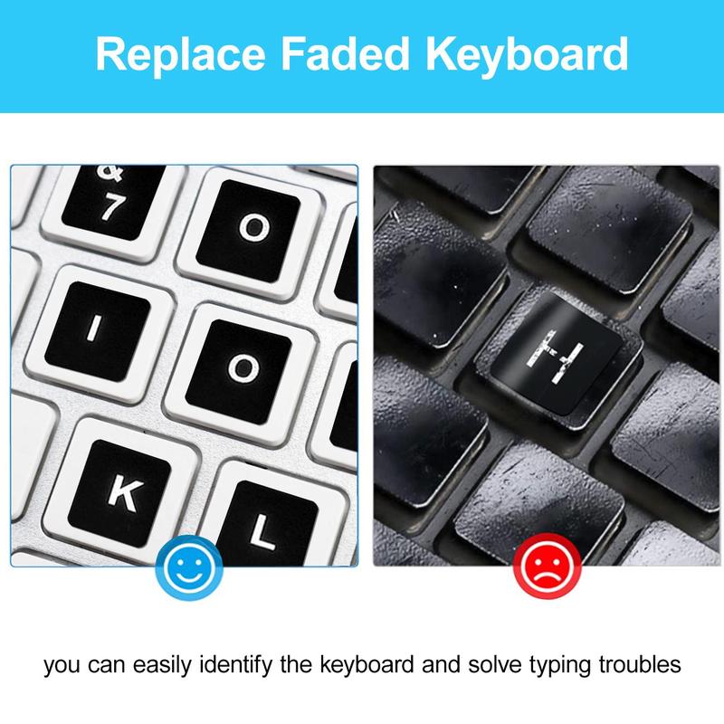 English Keyboard Sticker, Letter Pattern Keyboard Decal, Universal Keyboard Decoration Accessories for Home Office 4
