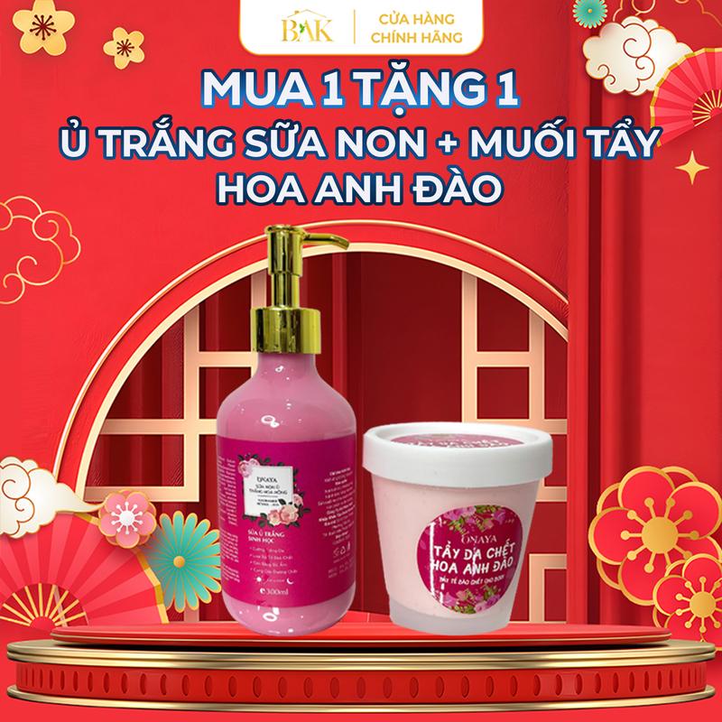 [MUA 1 TẶNG 1] Kem Ủ trắng sữa non sinh học Onaya + Tặng Tẩy Tế bào chết hoa anh đào  Nữ Dưỡng Da Body  Women ủ trắng body