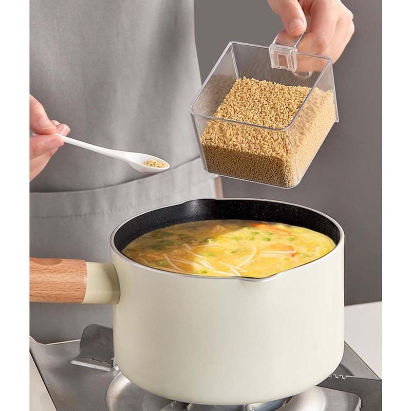 Creative and Convenient Kitchen Sugar and Salt Shaker Seasoning Container Box Household Wall-mounted Perforation-free Combination Shelf Storage Rack Spice Utensils Seasoning Box 9