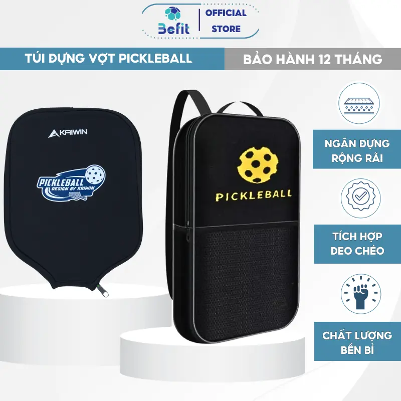 Túi đựng vợt pickleball KAIWIN , sử dụng chất liệu Polyester cao cấp tích hợp quai đeo chéo