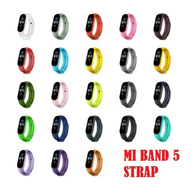 XM Mi Band 5 6 7 miband5 miband6 miband7 Strap Colourful Silicone Replacement Strap for MiBand 7 MiBand5