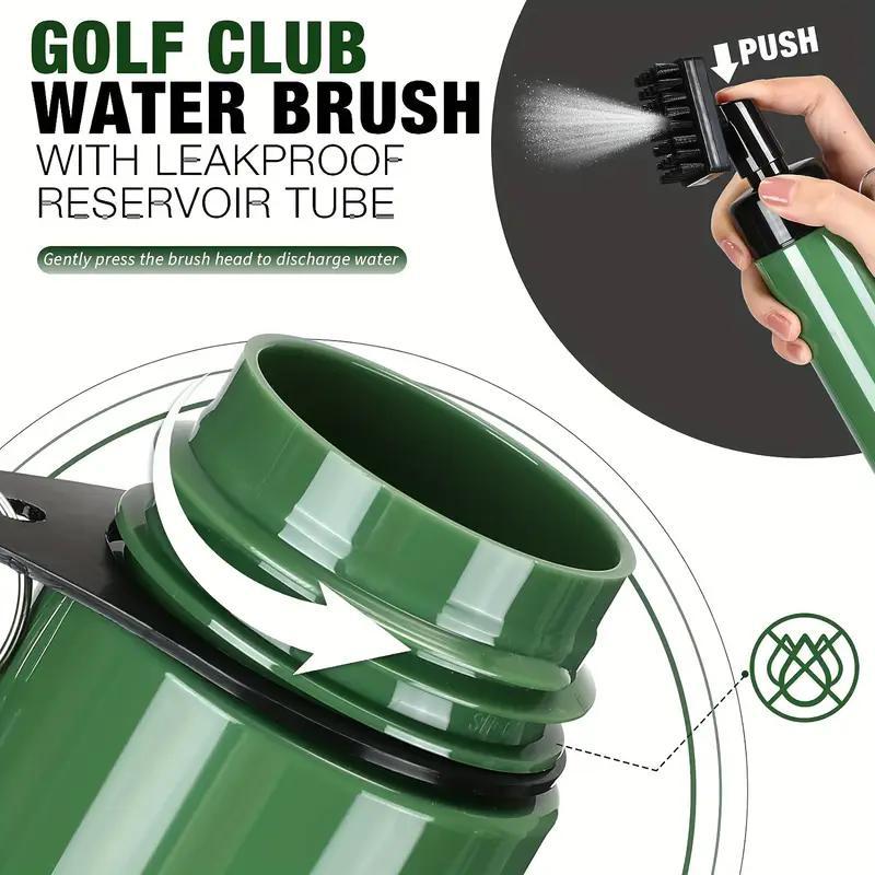Golf Cleaning Tool Set, 1 Set Golf Brush & Water Spray Brush & Pull Rope Buckle Kettle & Brush, Golf Club Head Cleaning Tool 5