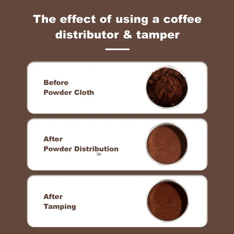 Wooden Handle Coffee Tamper, 1 Count Espresso Coffee Distributor, Coffee Making  Tools for Home Hotel Office Coffee Shop 8
