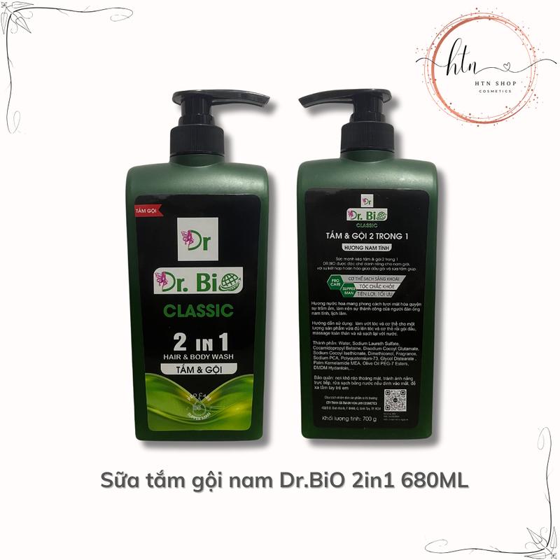 Sữa tắm gội nam 2 in 1 Dr.Bio 700ML | Hương nước hoa romano