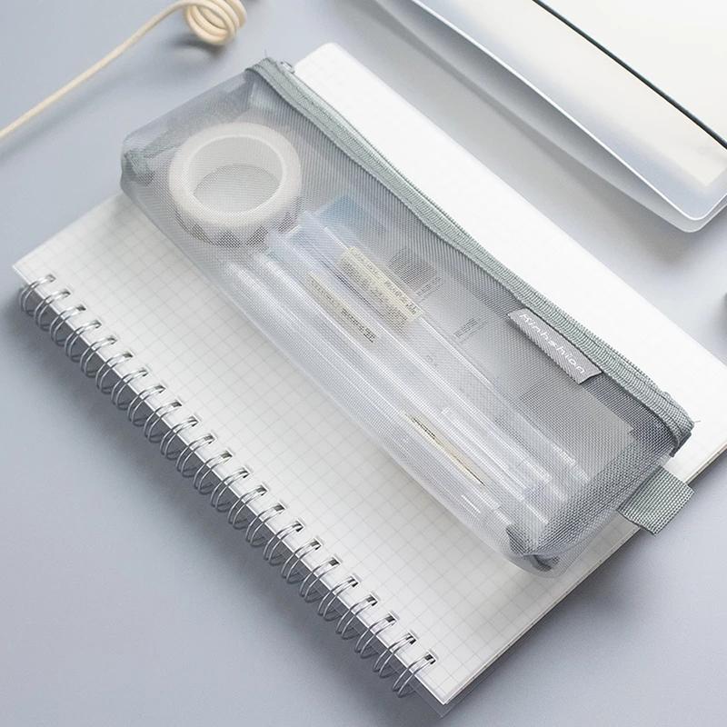 Product Introduction of High Quality Student Nylon Transparent Simple Mesh Pencil Case Pen Bag Case Pencil case Pencil Bag 9